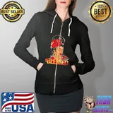 Just Blessed Afro Lola Flower Shirt Full Zip Hooded