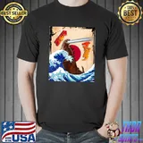 Kaiju Godzilla And Waves Vintage T-Shirt