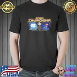 Kansas jayhawks vs north carolina tar heels 2022 ncaa men's basketball national championship matchup cross over shirt