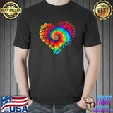 Life is better with a dog tie dye heart paw dog LT-Shirt