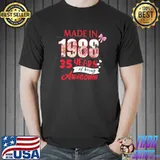 Made In 1988 35 Years Of Being Awesome 35th Birthday T-Shirt