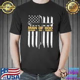 Man Of God Cross American Flag Jesus Christian Shirt