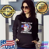 Merry 4th Of Christmas Joe Biden 4th Of July Usa Flag T-Shirt Hoodie