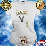 Milwaukee Bucks 2021 NBA Finals Champions Locker Shirt Ladies tee