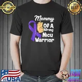 Mommy Of A Strong NICU Warrior Baby Purple Ribbon Awareness T-Shirt