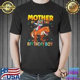 Mother Of The Birthday Boy Dabbing Unicorn Dinosaurs Bday T-Shirt