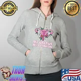 My Uterus My Opinion Feminist Empowerment Flower T-Shirt Full Zip Hooded