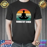 Namastay Sober Yoga Vintage Sunset T-Shirt