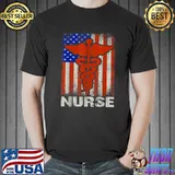 Nurse Usa Flag T-Shirt