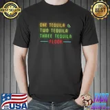 One Tequila Two Tequila Three Tequila Floor Neon Tequila Humor T-Shirt
