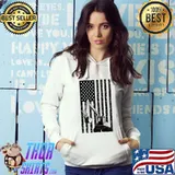 Patriotic Construction Worker Excavator Usa Flag T-Shirt Hoodie
