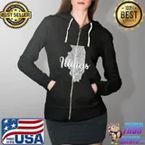 Patriotic Decorative Mandala Style Map of Illinois T-Shirt Full Zip Hooded
