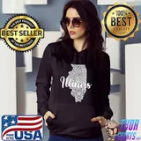 Patriotic Decorative Mandala Style Map of Illinois T-Shirt Hoodie