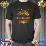 Pbqz Leopard Pumpkin Fall Thanksgiving Second Grade Teacher T-Shirt