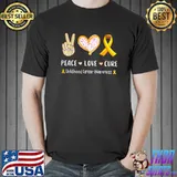 Peace Love cure childhood cancer awareness T-Shirt