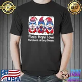 Piece Hope Love Peripheral Artery Disease Support gnomes ribbon Red & Blue T-Shirt