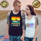 Pontoon King Retro Sunset Captain Lake T-Shirt Tank Top