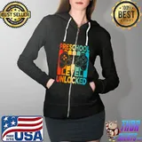 Preschool Level Unlocked Back To School Video Game Vintage T-Shirt Full Zip Hooded