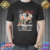 Queen band members 52nd anniversary 19702022 signatures shirt