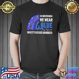 Rainbow In November We Wear Blue Behcet' Disease Awareness T-Shirt