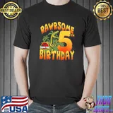 Rawrsome 5th birthday jurassic park shirt
