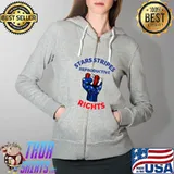 Stars Stripes Reproductive Rights Patriotic Flag 4th Of July Hands T-Shirt Full Zip Hooded
