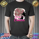 Stronger Than Breast Cancer Pink Ribbon Black Women Queen Flower T-Shirt