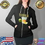 Tequila Lime Salt Mexican Group Drinker T-Shirt Full Zip Hooded