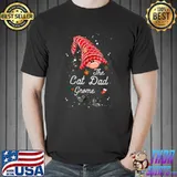The Cat Dad Gnome Christmas T-Shirt