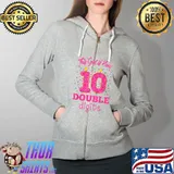 This Girl Is Now 10 Double Digits 10th Birthday Donut T-Shirt Full Zip Hooded