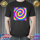 Tye Dye Spiral Yellow Magenta Blue T-Shirt