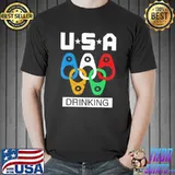 Usa drinking team American flag drinking beer lover shirt