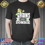 Vegan halloween grains vegan zombie vegetarian shirt
