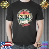 Vintage 18 Year Old Est 2004 Limited Edition 18th Birthday T-Shirt