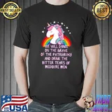 We will dance on the grave of the patriarchy feminist unicorn rainbow T-Shirt