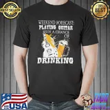Weekend forecast playing guitar with a chance of drinking beer funny say 3t120 classic shirt