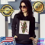 Womens African Queen Card Hearts Black Pride T-Shirt Hoodie