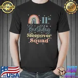 11th Birthday Boho Rainbow Sleepover Squad Pajamas T-Shirt