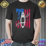 American flag kayak cool kayaking classic shirt