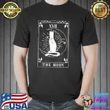 Arot card he moon astrology crescent moon and cat classic shirt
