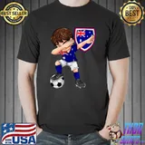 Australia Dabbing Soccer Boy Australian Flag Football Lovers T-Shirt