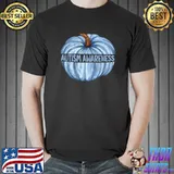 Autism Awareness Pumpkin Blue Halloween T-Shirt