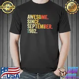 Awesome Since September 1982 40th Birthday 40 Years Old Vintage T-Shirt
