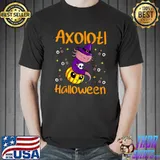 Axolotl Halloween Costume Pumpkin Kawaii Halloween Axolotl T-Shirt
