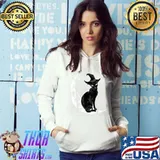 Black Cat With Witch Hat & Moon Halloween Costume Day T-Shirt Hoodie