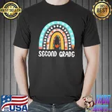 Boho rainbow second grade student teacher back to school classic shirt