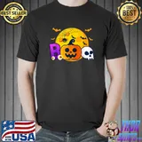 Boo Blood Moon Pumpkin Skull Halloween T-Shirt