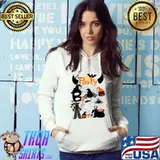 Boo Cats Bats Moon Pumpkin Party Halloween T-Shirt Hoodie