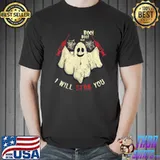 Boo I Will Stab You Spooky Red Needle Ghost Halloween T-Shirt
