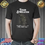 Brain Stimulation Therapist Neurostimulation Line Art T-Shirt